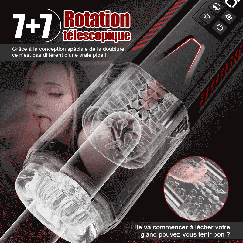 Mars - Oral Dominator 7 Vibration 7 Rotation 7 Back and Forth 4-in-1 Masturbator with Dual Motors