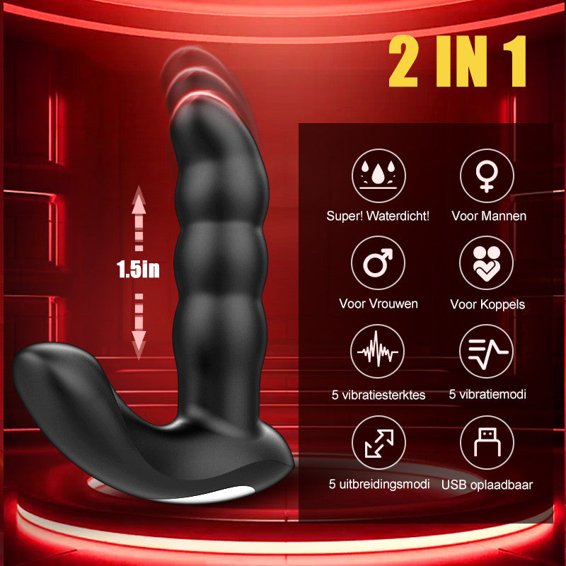 Master of Orgasm - 5 Extensions, 10 Vibrations, Fully Waterproof Anal Plug