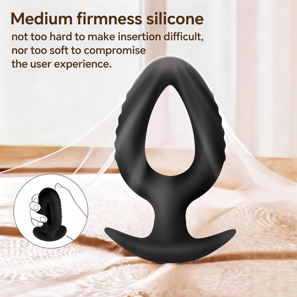 Three-piece anal plug set – a set of hollow silicone anal plugs, soft and flexible