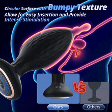 Load image into Gallery viewer, LED Light 360° Rotation &amp; Vibration Remote Control Anal Plug For Solo or Couple