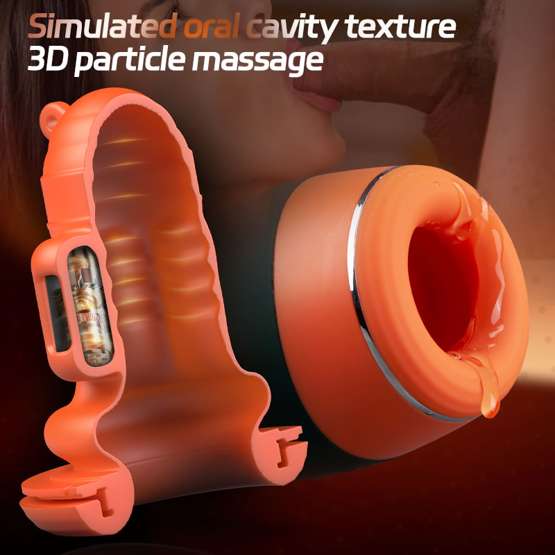 Warming - Simulates Oral Cavity Temperature Vibration and Telescopic 2-1 Male Masturbator