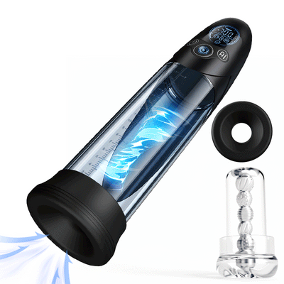 BathFun Pro - AI Pressure-Controlled 9 Vacuum Training LCD Real-Time Pressure Display 58dB Penis Pump