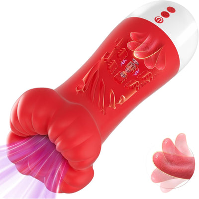 10x Sucking & Licking Vibrating Male Stroker