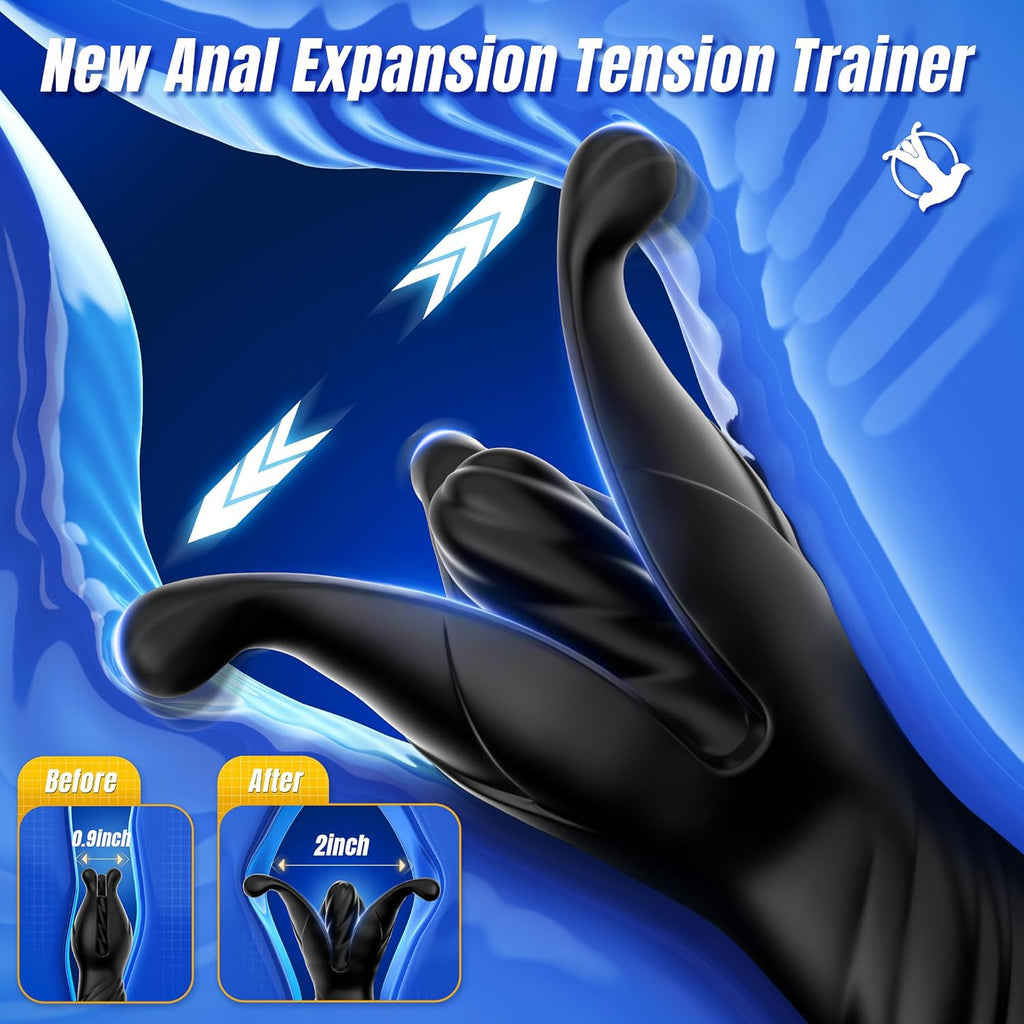 9 Tension Shock Flapping Prostate Massager Thrusting Vibrating Butt Plug