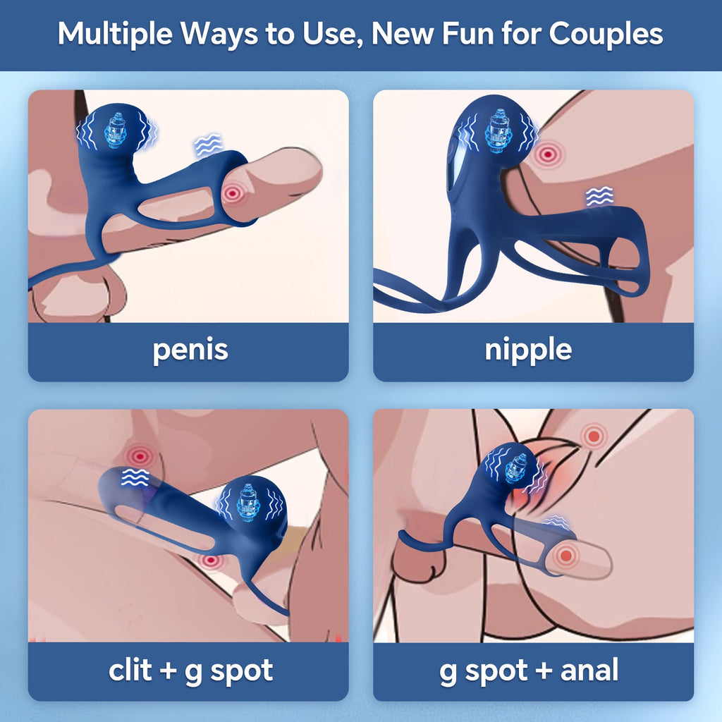 Men's Rechargeable Vibrating Cock Ring – Powerful multi-speed vibration; stretchy design for delayed ejaculation.