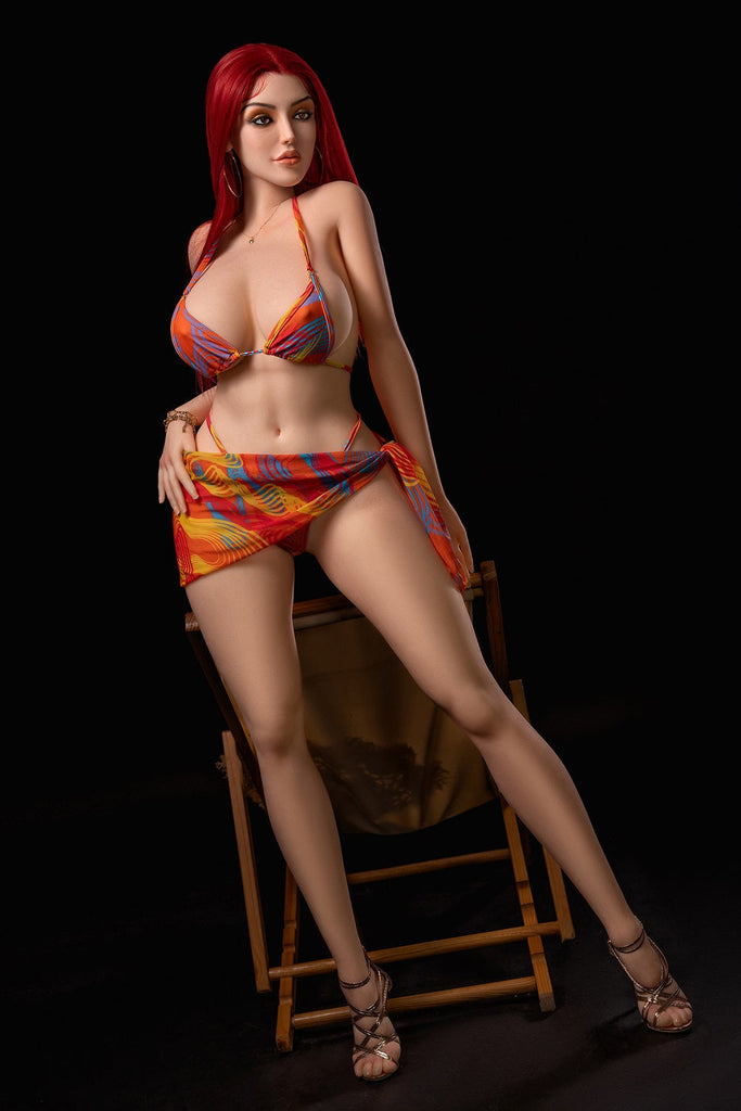 US Stock - Camila Silicone Head Sex Doll TPE Body Adult Love Doll Red Hair BBW Love Doll