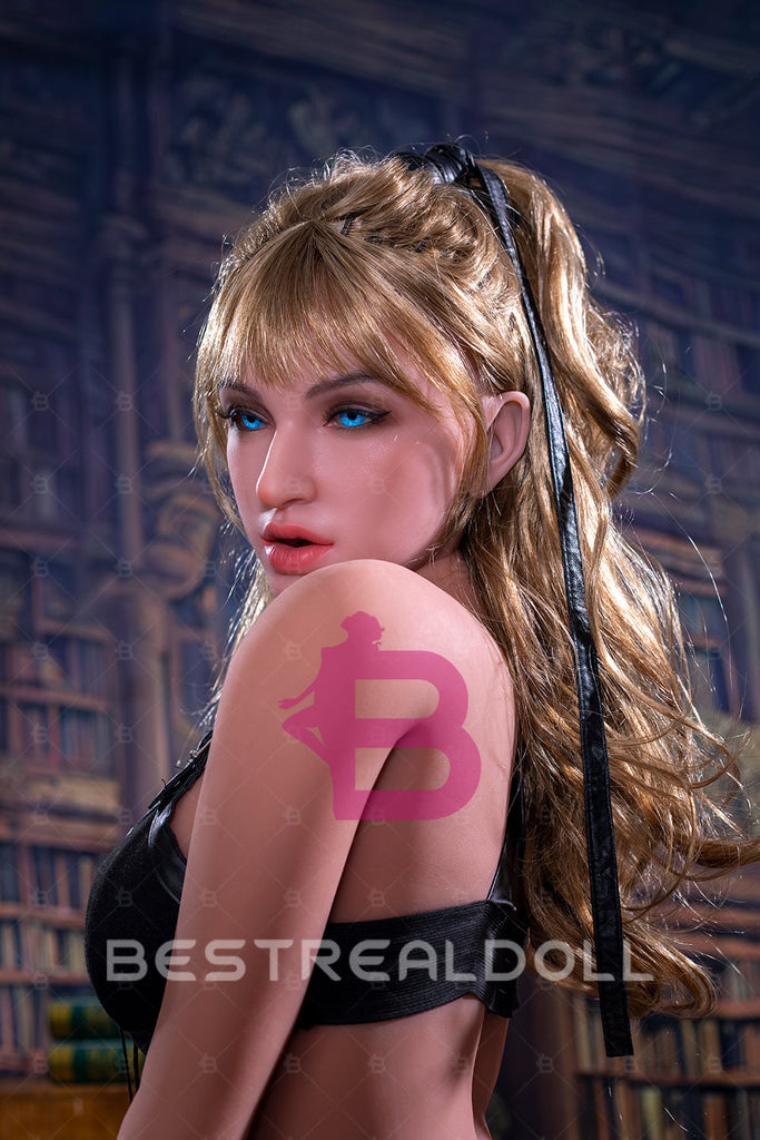 US Stock - YAMIEE Amia Unique Design 166cm #616E Silicone ROS Head TPE Body Movable Jaw Realistic Oral Sex Doll (Free 2ND Head)